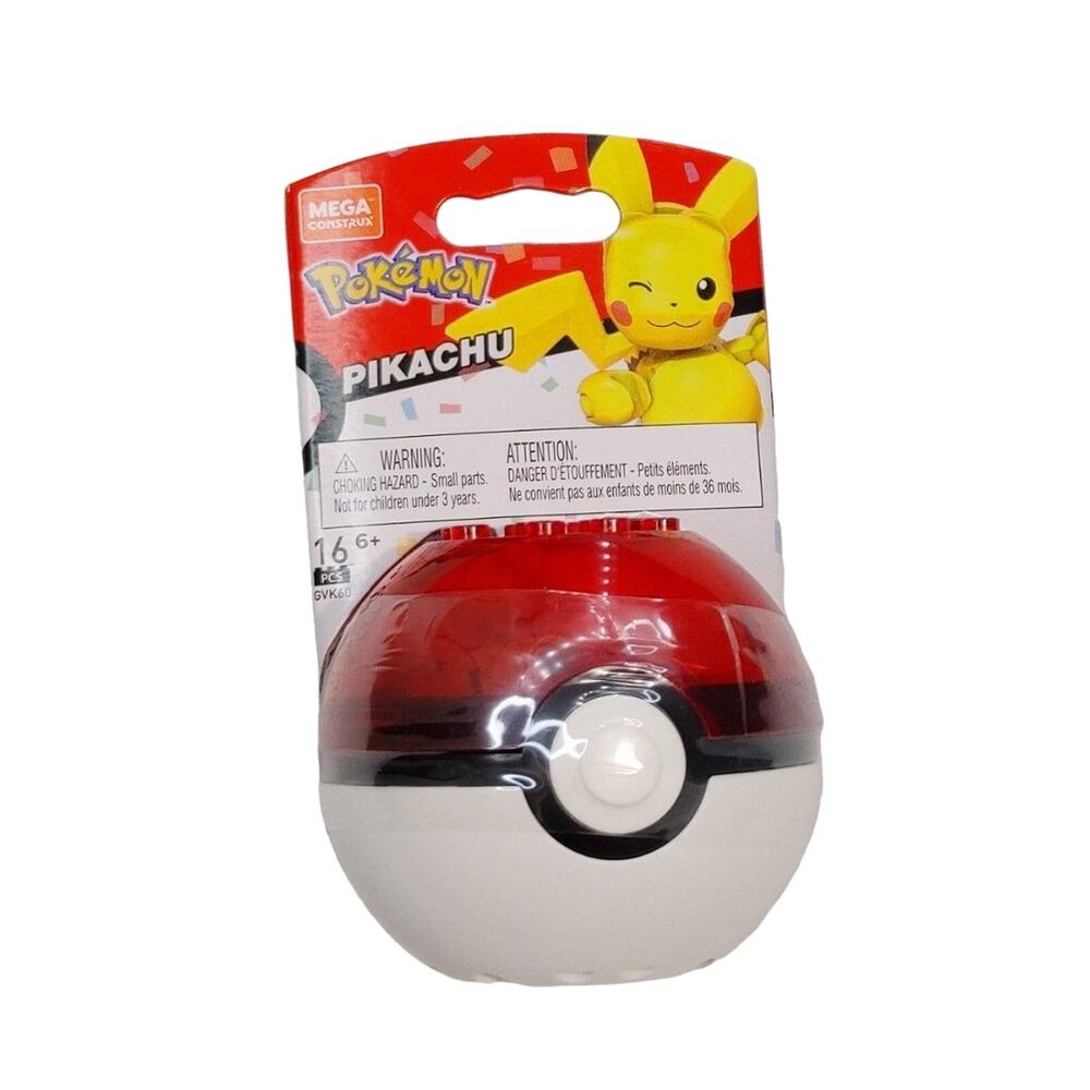 Mega Construx Pokemon Evergreen Poke Ball Pikachu Translucent Sealed Kid Toy NEW